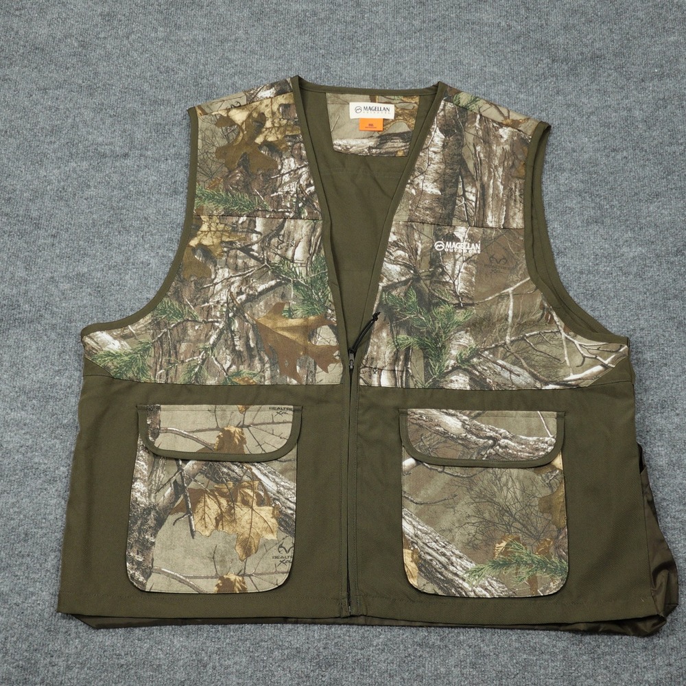 Magellan Outdoors Vest Mens 2XL Green Realtree Xtra Camo Game Bag Hunting Gear